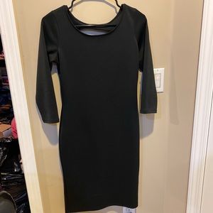 Backless fitted little black dress